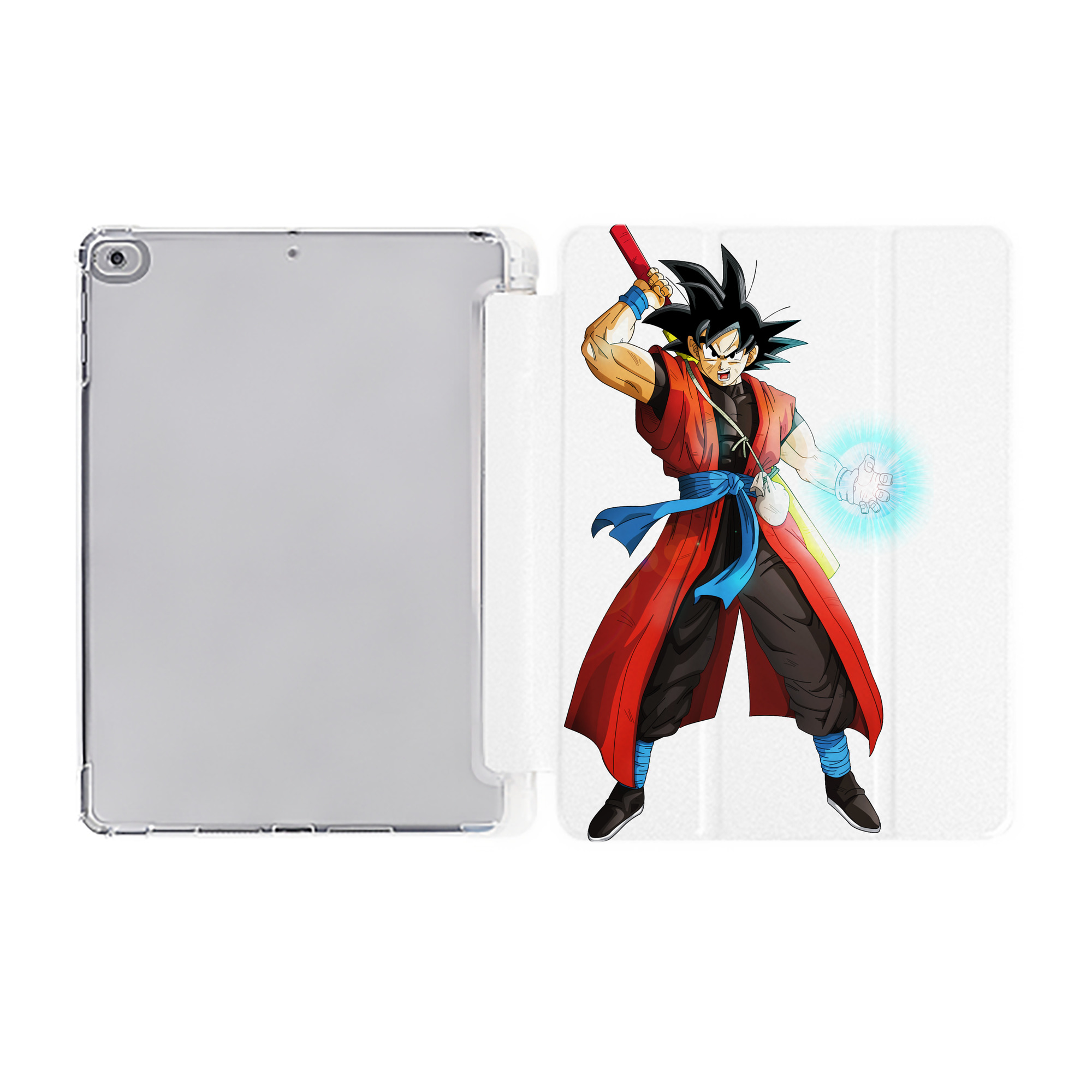 （画像用） ドラゴンボール 孫悟空（そん ごくう）Son Goku カカロット DRAGON BALL Kakarotto IPad ケース ペン収納付き 三つ折りスタンド PUレザー×シリコン 対応機種9.5/10.5/10.9インチ